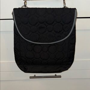 31 Vary You Backpack Purse in Black Quilted Dots NIP